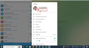 Telegram ID on Desktop