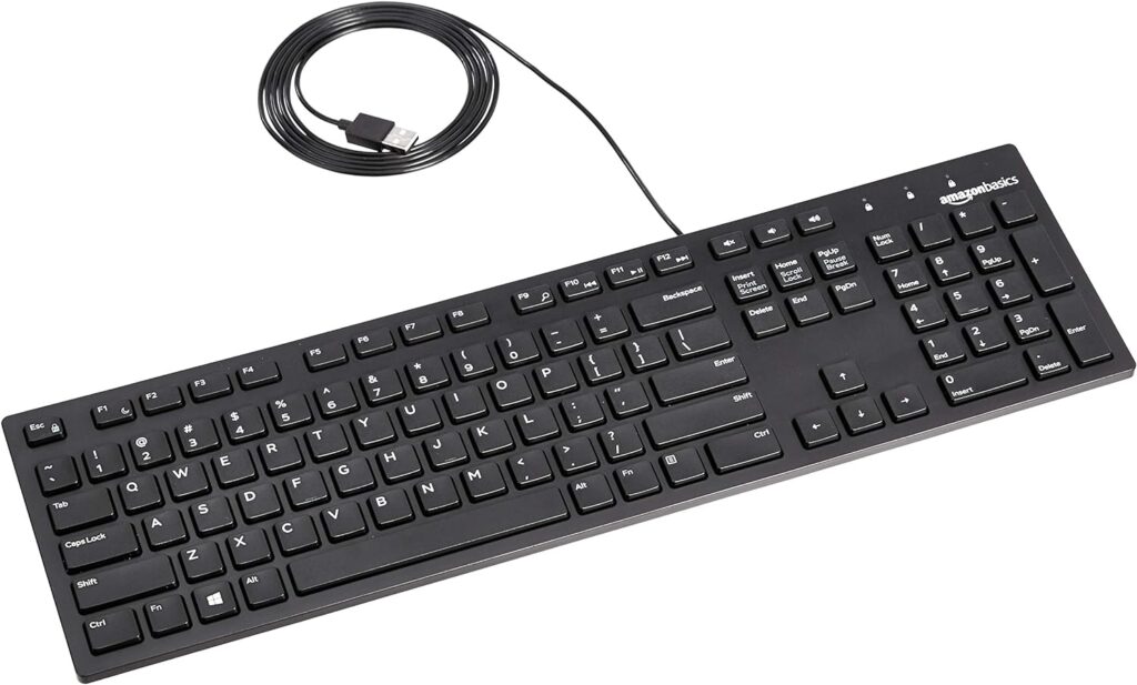 Amazon Basics Low-Profile Wired USB Keyboard